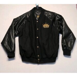 Vintage Y2K Budweiser Bud Racing Size Large Black Gold Jacket Outerwear Beer L